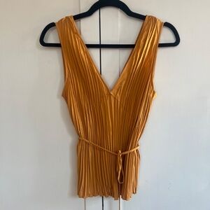 NWOT Vince Crushed Double V-Neck Tank - Small